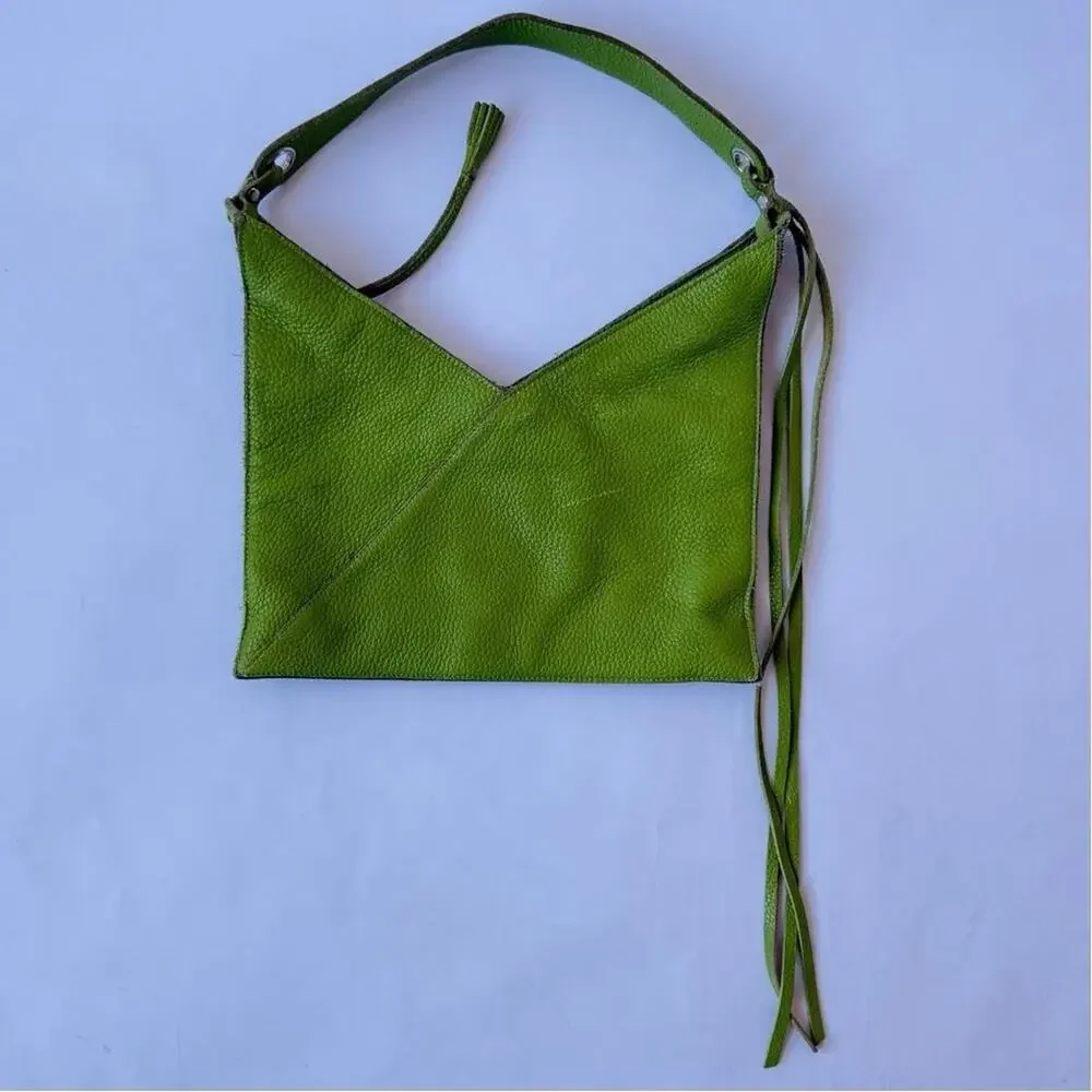Soft pebbled leather shoulder bag